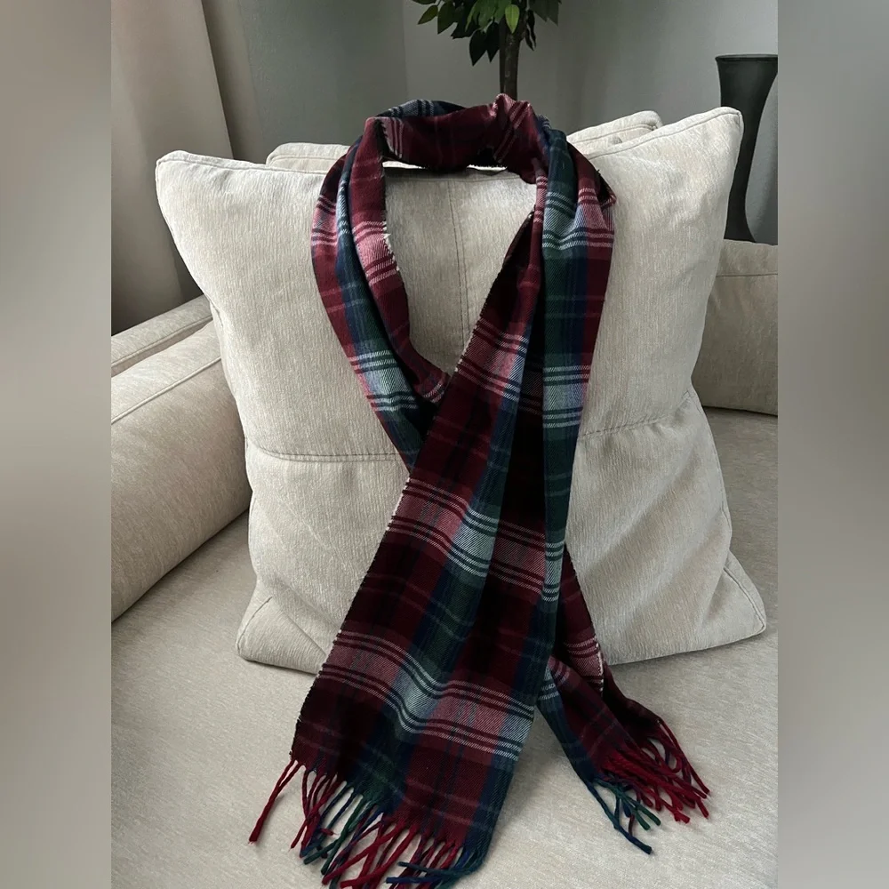 Christian Dior Plaid Scarf - Made in England Cashmere elegant unisex sca…